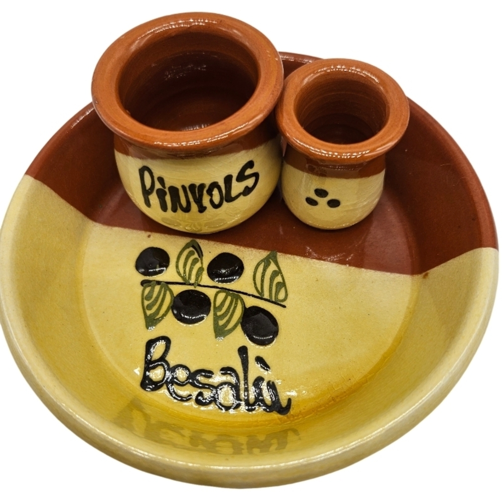 💜 Olive Serving Dish Handpainted Terracotta